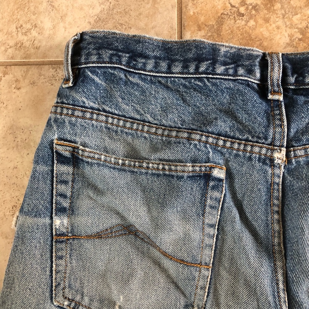 Full Blue Registered Vintage Straight Leg Distressed Jeans Retro High Rise - Picture 14 of 16